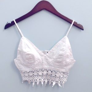 White floral crop top